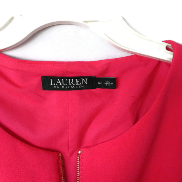 Lauren Ralph Lauren Hot Pink Full Front Zip Dress - Picture 6 of 7